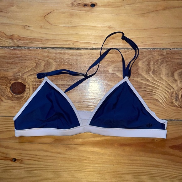 NWOT lululemon Navy with Nude/Pink Trim Bikini Top - Picture 2 of 4